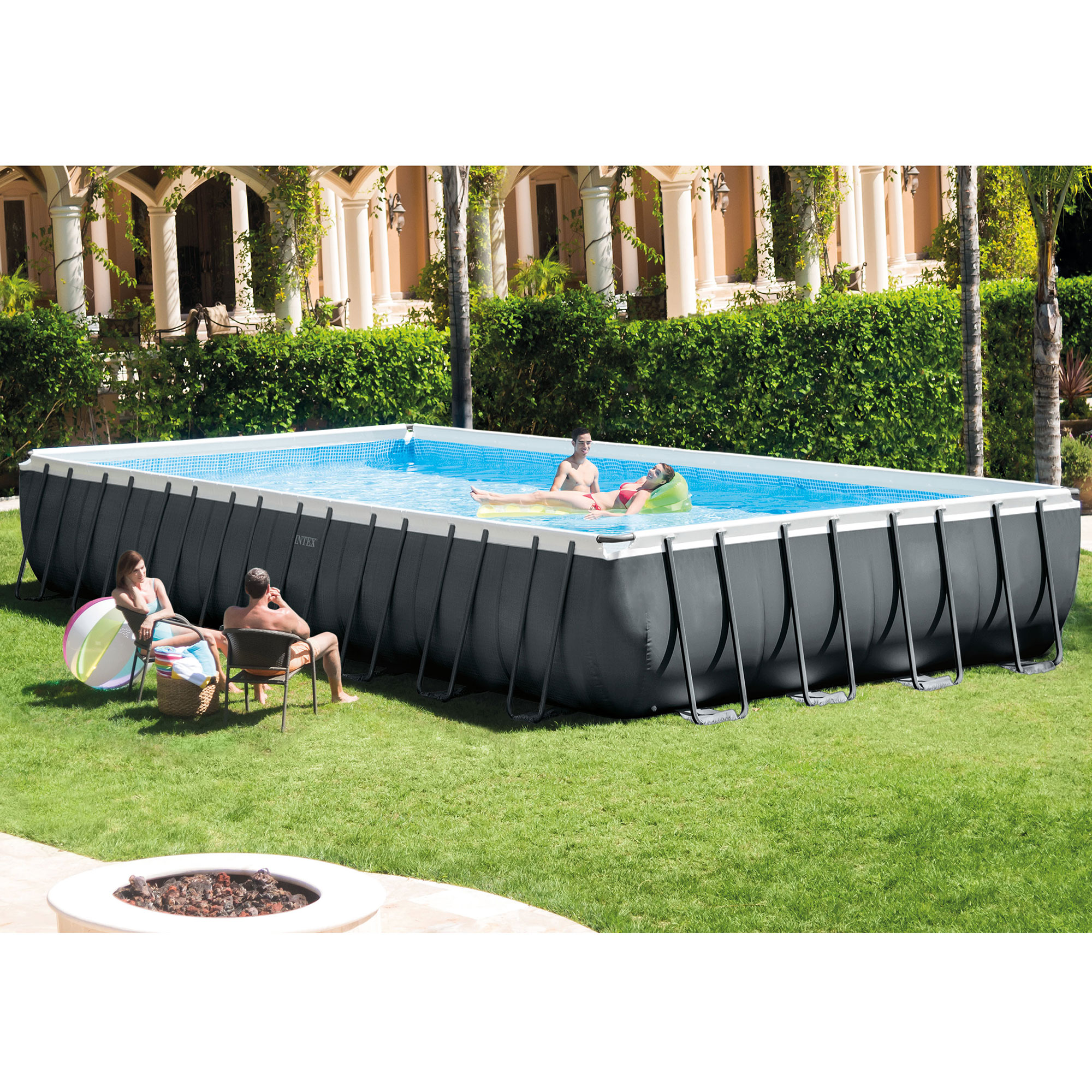 Modern Intex Ultra Xtr Rectangular Above Ground Frame Swimming Pool with Simple Decor