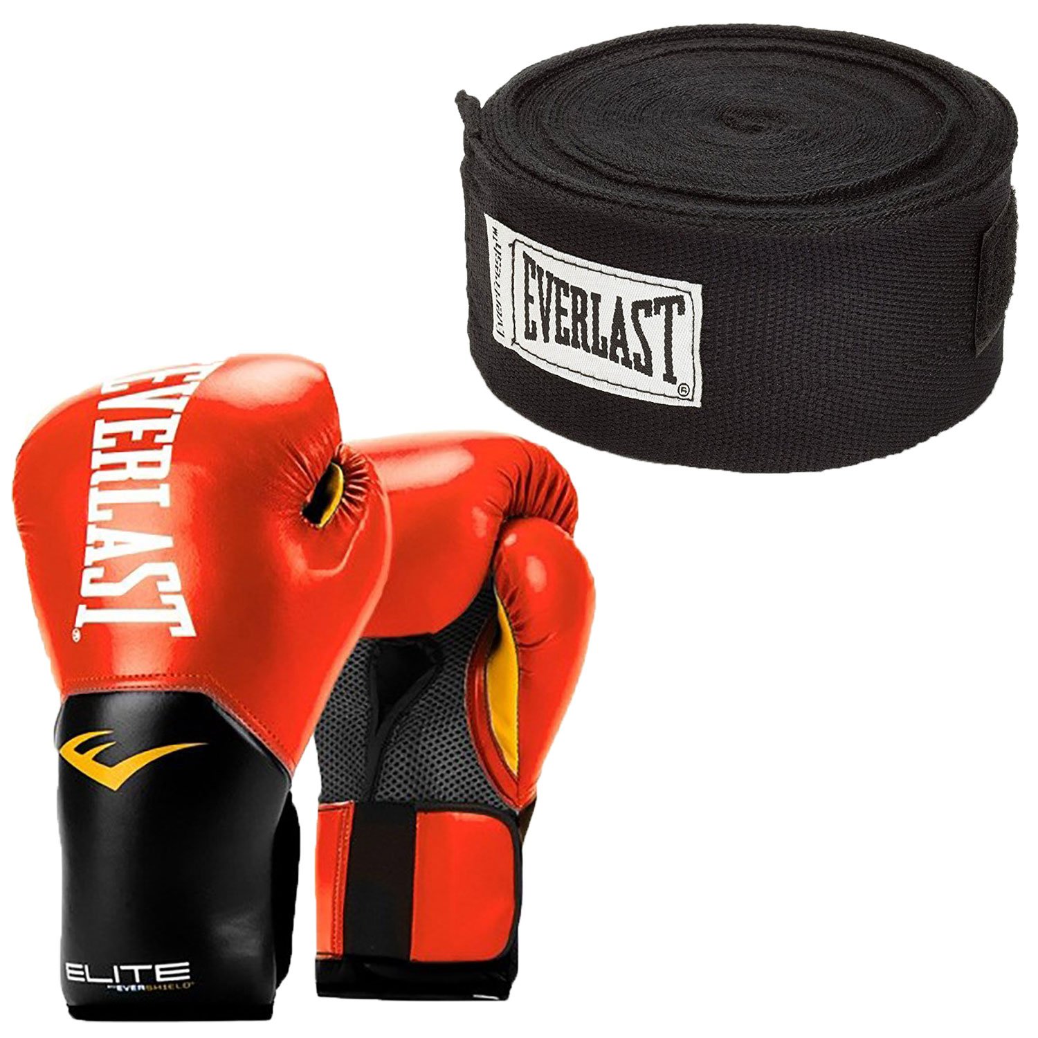 Everlast Elite Pro Style Leather Training Boxing Gloves Size 14 Ounces Red