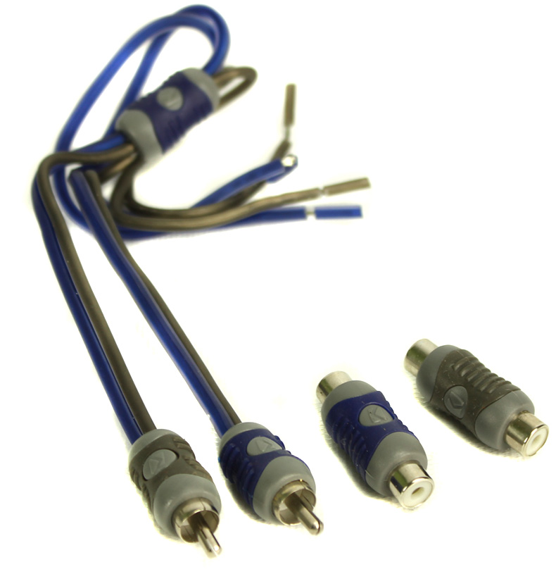 2) KICKER KISL 2ch High Level Speaker Wire to RCA Adapters Hi Lo