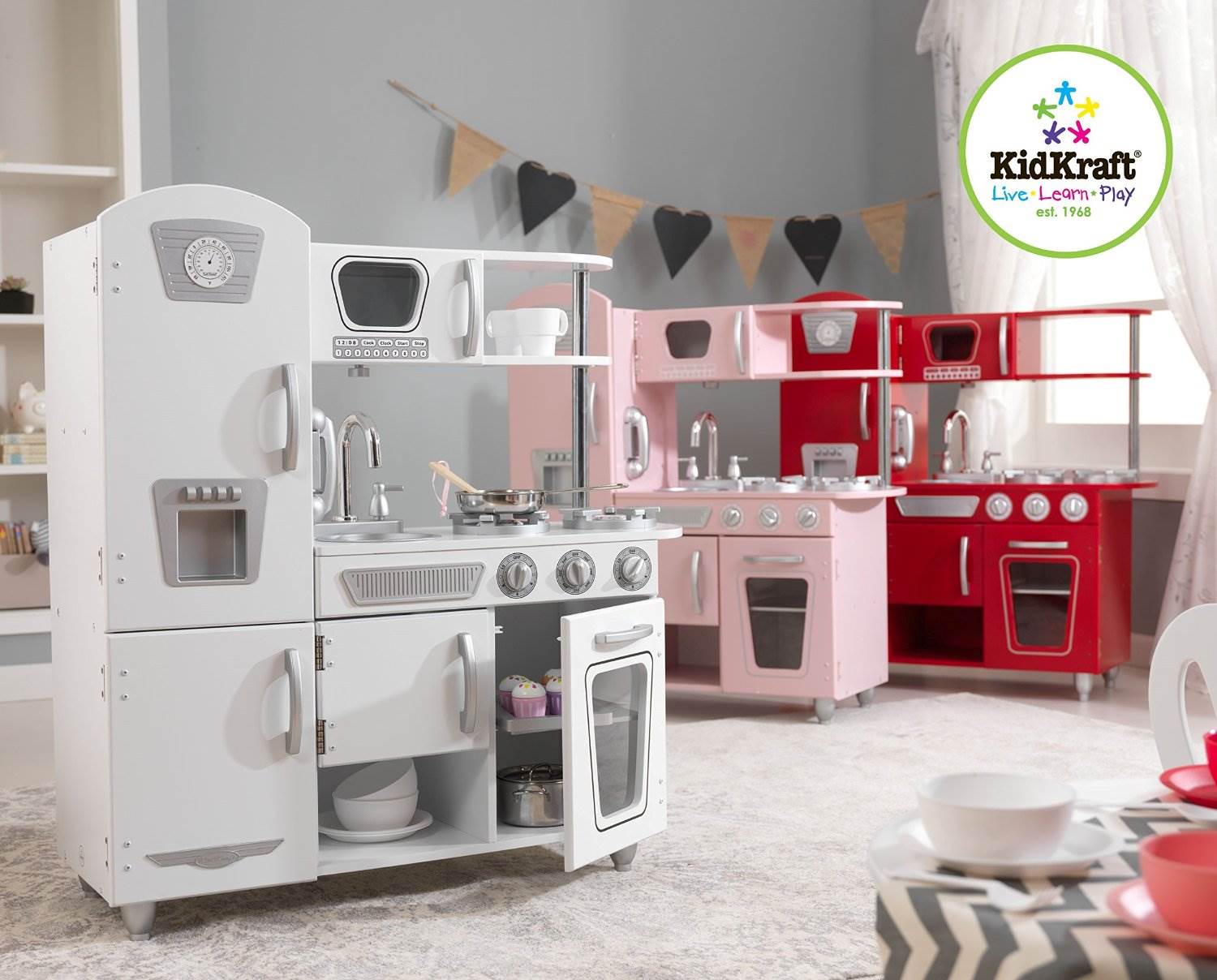 kidkraft vintage play kitchen white