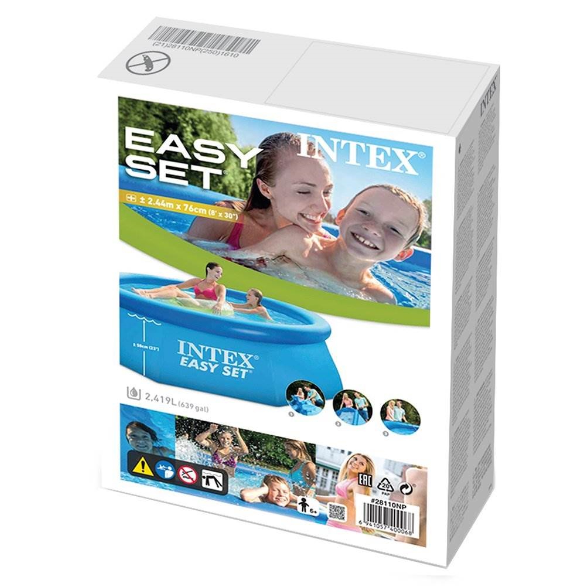 intex 8ft easy set round family pool