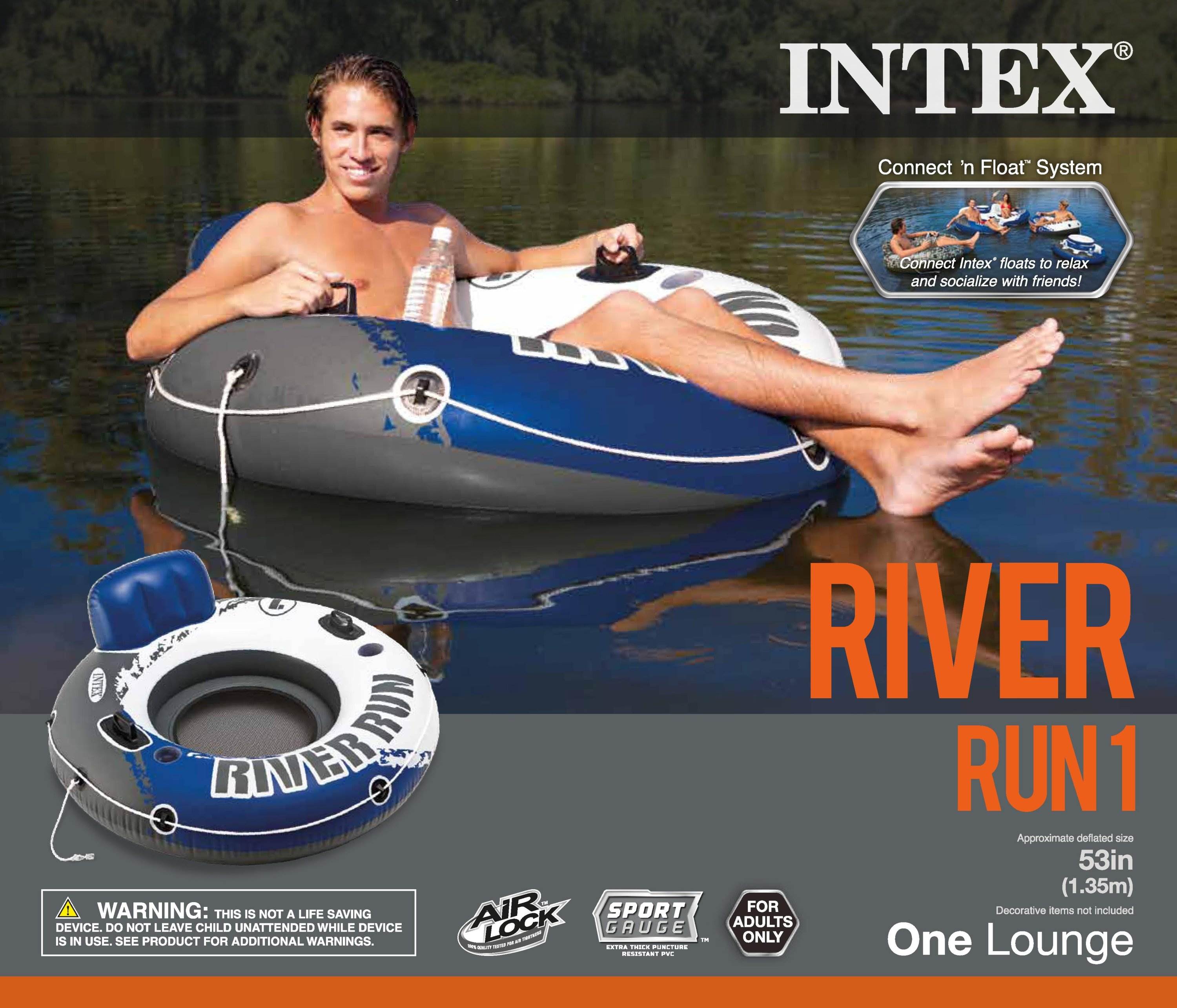 Details about   Intex River Run 1 Person Inflatable Floating Tube Lake/Pool/Ocean Raft 7 Pack