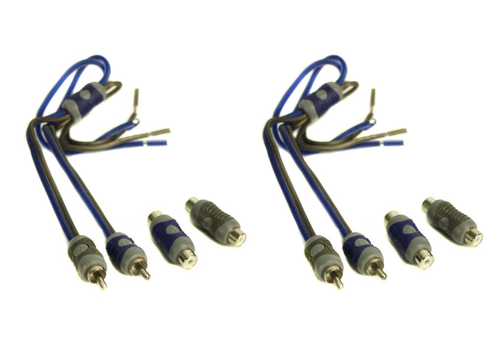 2) KICKER KISL 2ch High Level Speaker Wire to RCA Adapters Hi Lo