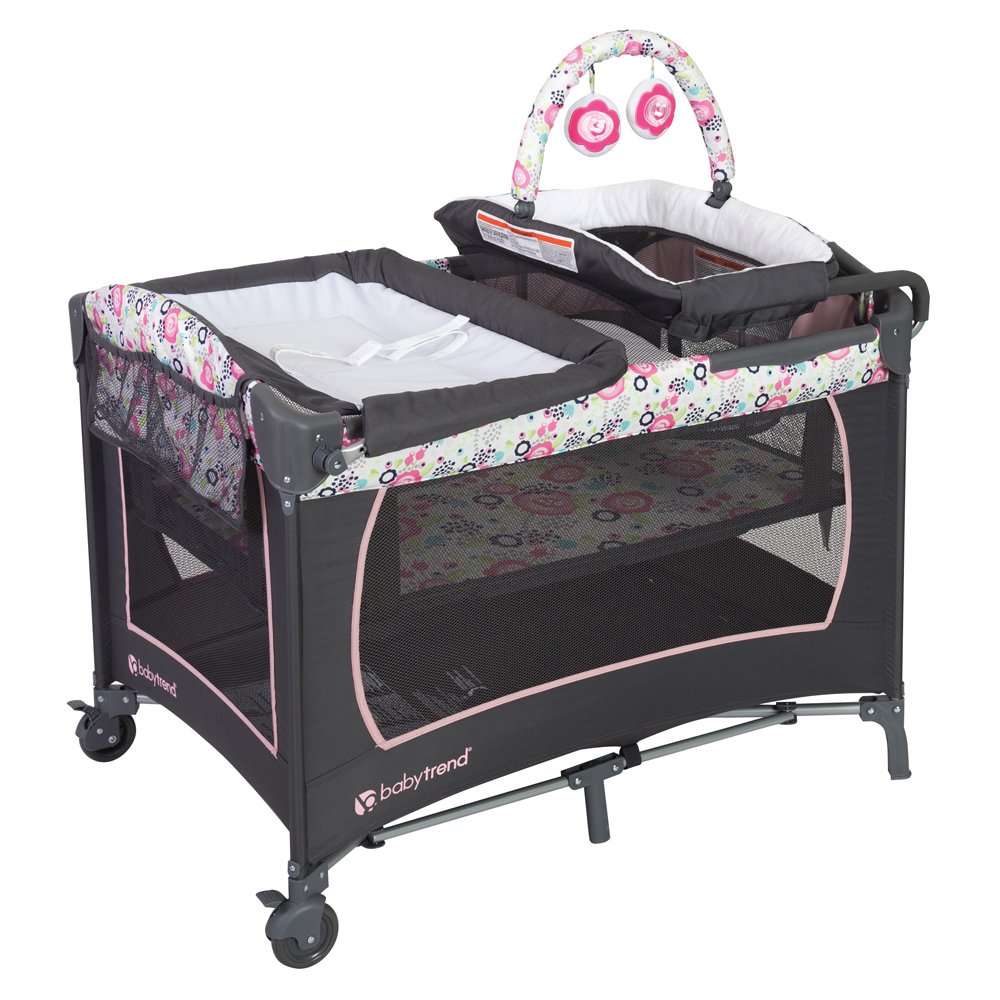 baby girl pack and play with bassinet