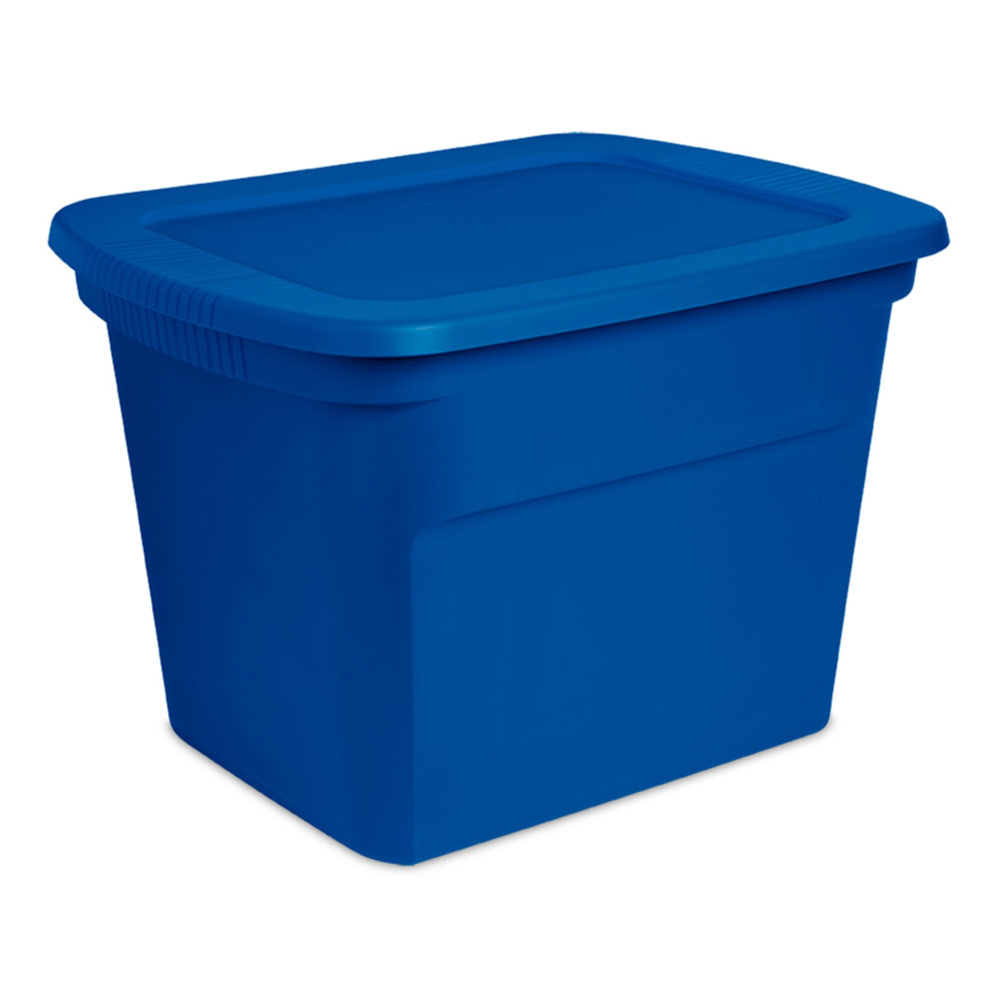 Sterilite 18 Gallon Plastic Stackable Storage Tote Container Box Blue 8 Pack