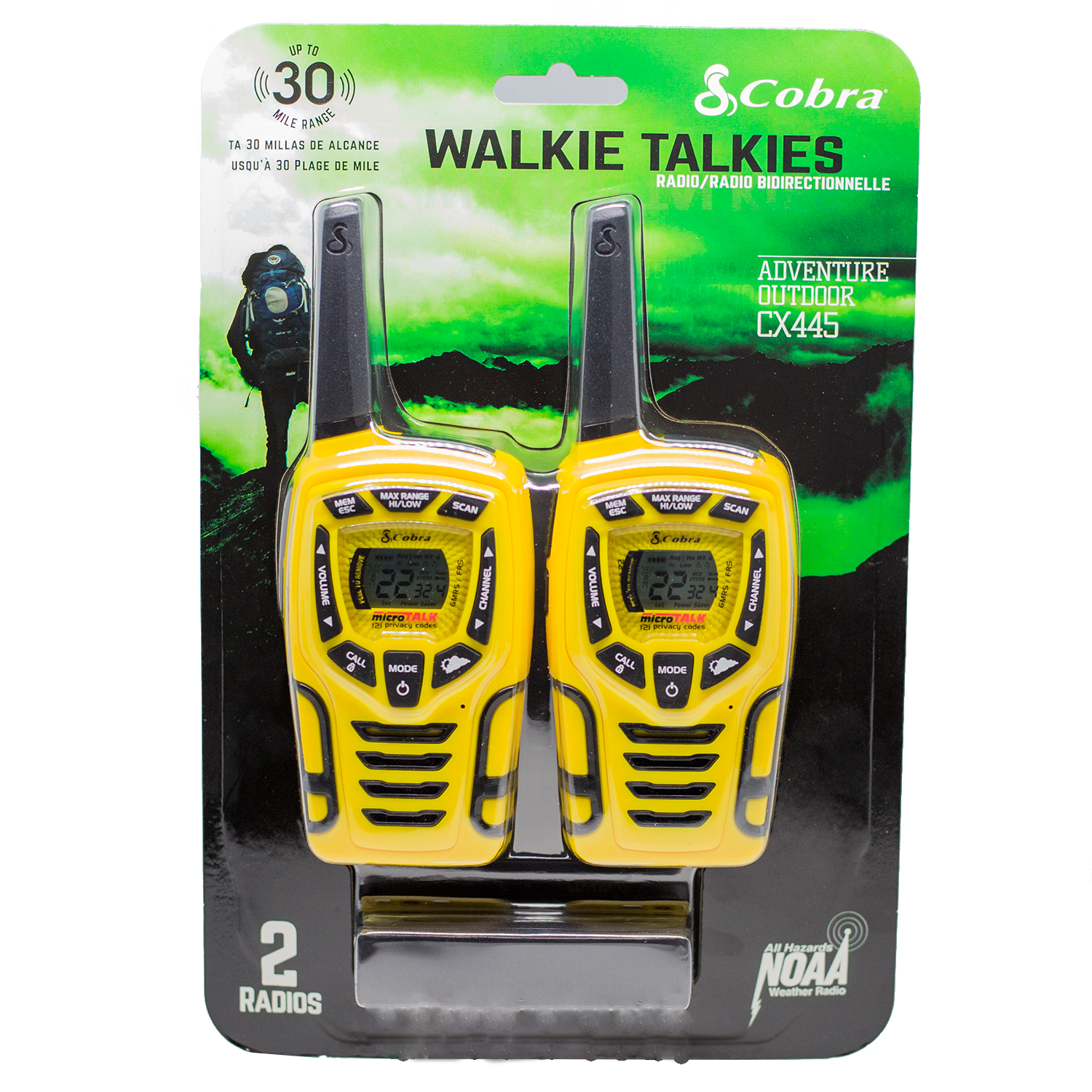 Cobra 28 Mile 22 Channel Walkie Talkie VOX NOAA Receiver Radios CX445 2