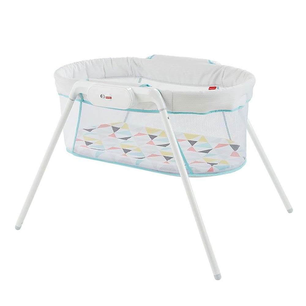 fisher price stow n go bassinet mattress size