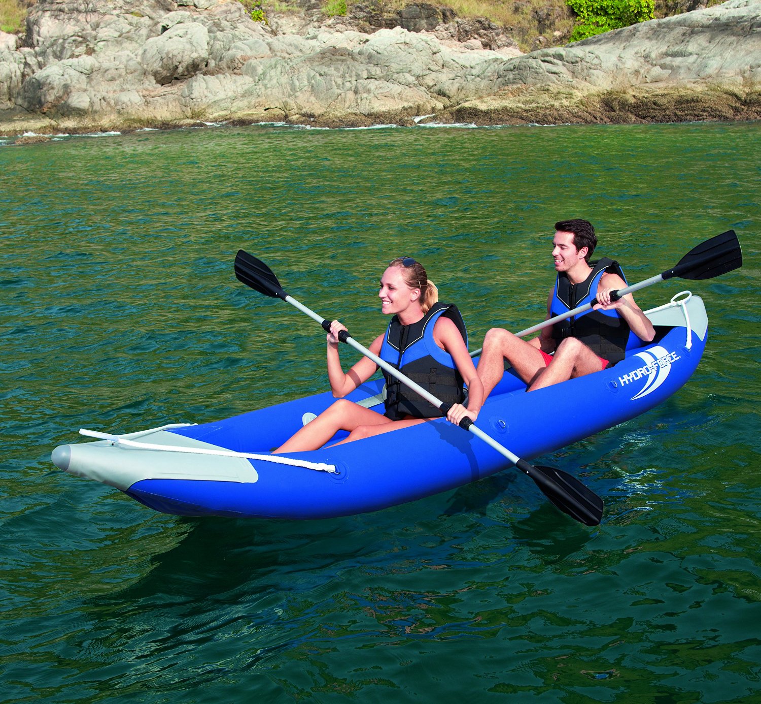 ::Bestway Bolt X2 2 Person Inflatable Outdoor Kayak Boat Canoe Raft w/ Pump & Oars