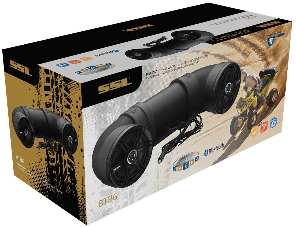 Soundstorm BTB6 Bluetooth 6.5" 450W ATV/Marine UTV Amplified Tube Speaker System Soundstorm BTB6 Bluetooth 6.5" 450W ATV/Marine UTV Amplified Tube Speaker System
