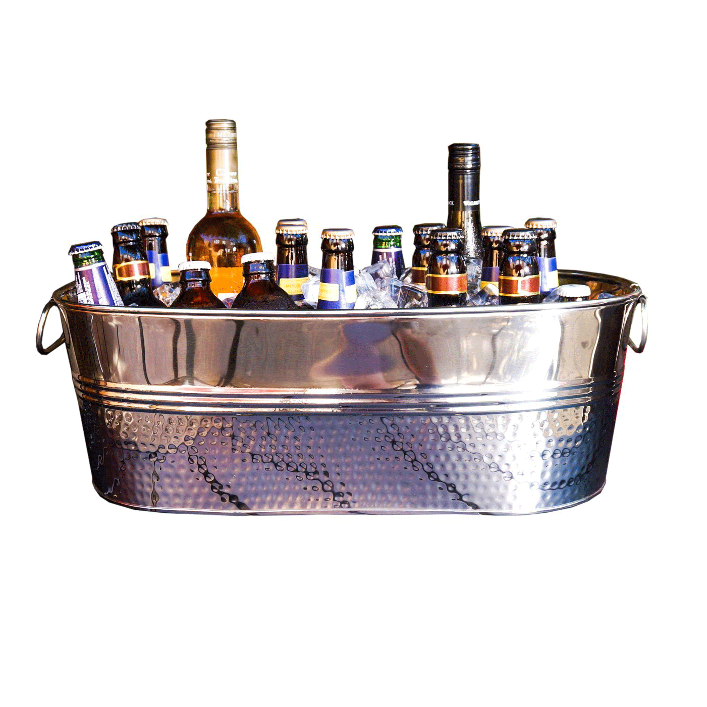 BREKX Colt Hammered Stainless Steel Beer Wine Beverage Party Ice Bucket