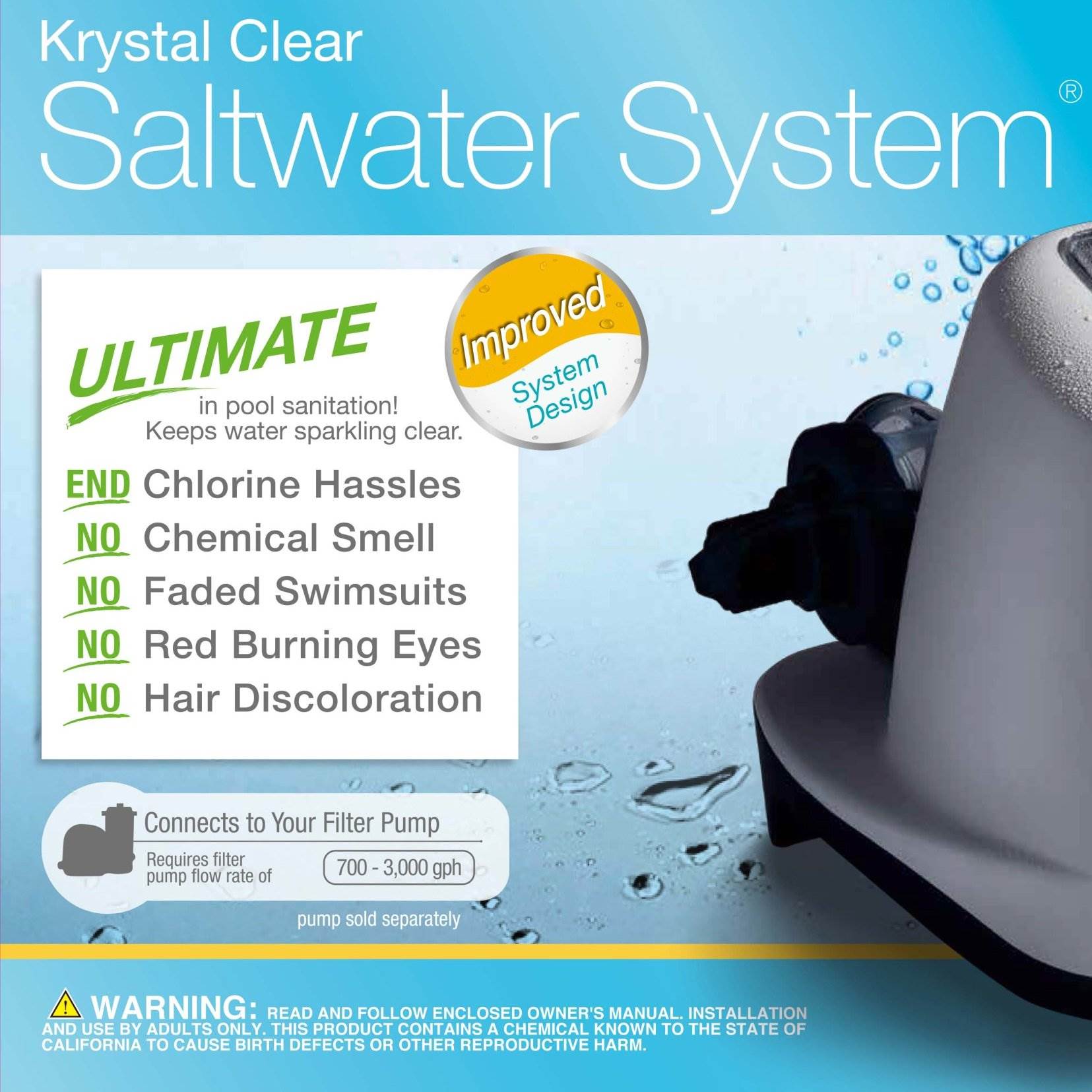 Intex Krystal Clear 1000 Gph Filter Pump Gal Saltwater Chlorinator