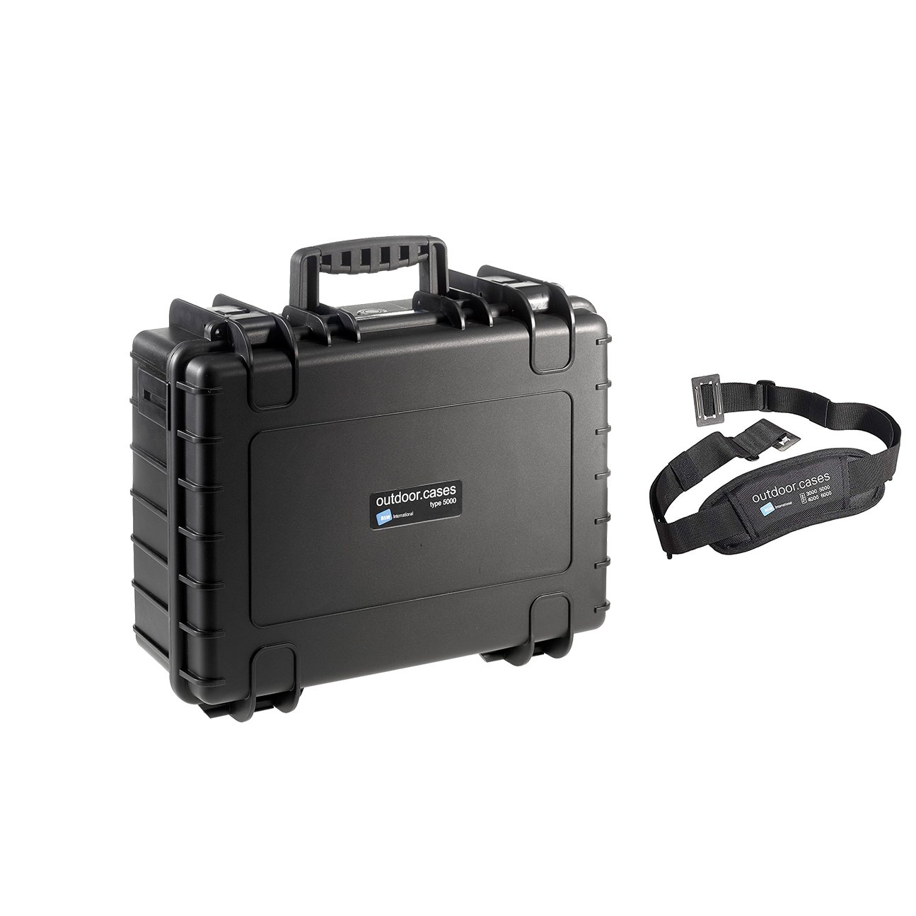 B W International Plastic Outdoor Case With Rpd Insert And Shoulder Carry Strap