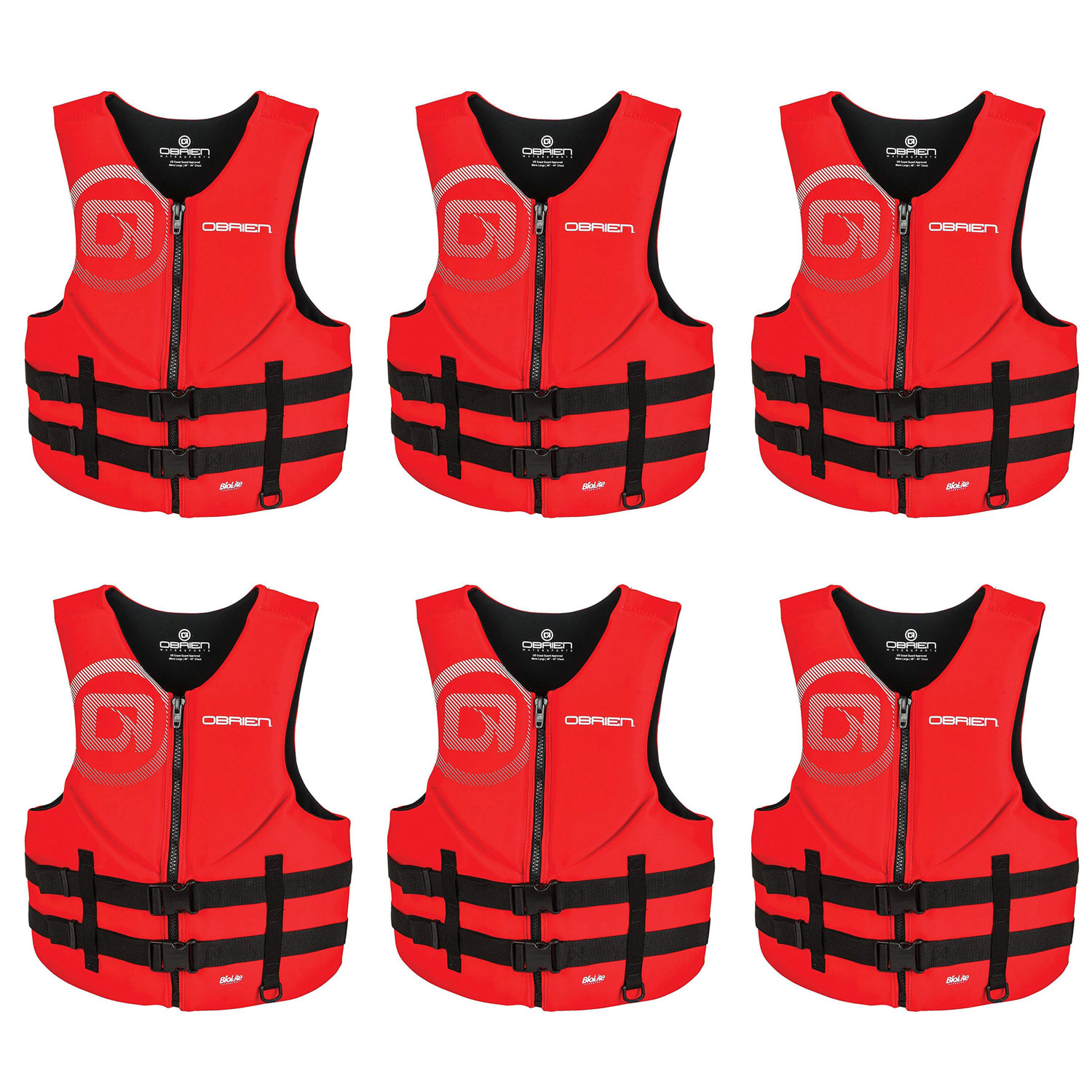Obrien Biolite Series Traditional Men S Life Vest M Red 6 Pack