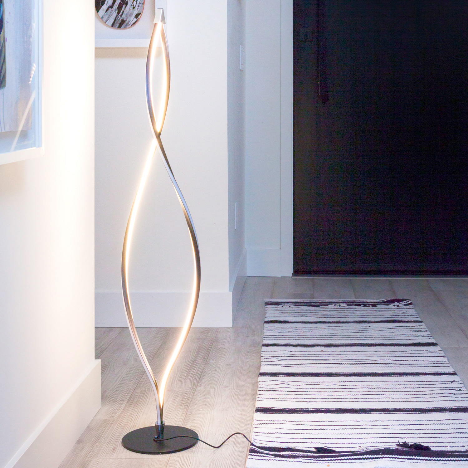 Brightech Twist Led Spiral Decorative Standing Floor Lamp With Dimmer Black Brightech Twist Led Spiral Decorative, Brightech Twist Led Floor Lamp