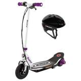 Razor Power Core E100 Kids RideOn Electric Motorized Scooter with Helmet, Purple