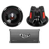 2 BOSS P126DVC 12-Inch 2300W Car Subwoofers and AR16002 2 Channel Amplifier