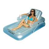 Swimline 90521 Kickback Swimming Pool Inflatable Lounger Adjustable Float, White