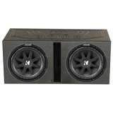 KICKER 43C124 12-Inch Subwoofers (2 Pack) & Q-POWER Ported Box w/ Bedliner Spray