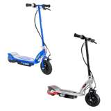 Razor E100 Motorized Rechargeable Kids Toy Electric Scooters, 1 Black & 1 Blue