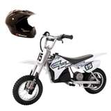 Razor MX400 Dirt Rocket 24V Electric Toy Motocross Dirt Bike with Helmet, White