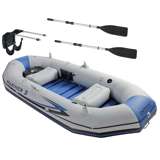 Intex Mariner 3 Person Inflatable Dinghy Boat & Oars Set + Boat Motor Mount Kit