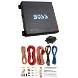 BOSS AUDIO R2504 1000W 4 Channel Car Amplifier Power&Remote&8Ga Amp Install Kit