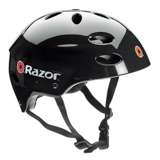 Razor Pocket Mod Miniature Euro Electric Retro Scooter, Black (2 Pack) + Helmets