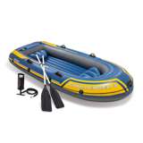 Intex 68370EP Challenger 3 Inflatable Raft Boat Set With Pump And Oars, Blue