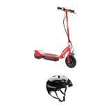 Razor E175 Rechargeable Electric Power Scooter, Red & V17 Sport Helmet, Black