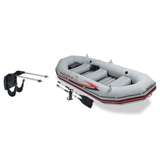 Intex Mariner 4 Inflatable Raft River/Lake Dinghy Boat Set & Motor Mount Kit