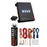 Boss R3002 600W 2-Channel Amplifier + Remote + 2 Farad Car Capacitor + Amp Kit