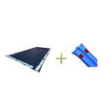 20 x40 Ft Dark Blue Winter Rectangular In Ground Pool Cover with Water Tubes