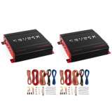 Crunch PX-1000.2 2 Channel 1000W Car Stereo Amplifier + Amp Wiring Kit (2 Pack)