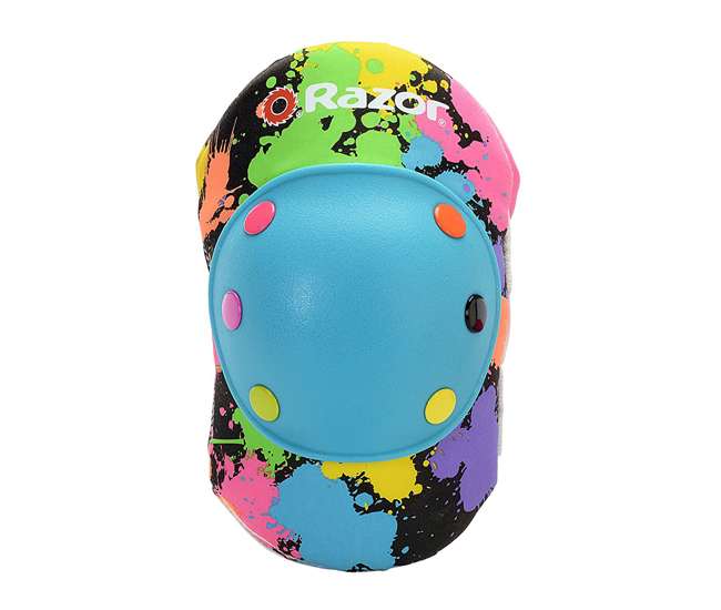 15130659 + 97778 + 96761 Razor Pocket Mod Mini Electric Scooter & Black Helmet & Rainbow Elbow, Knee Pads