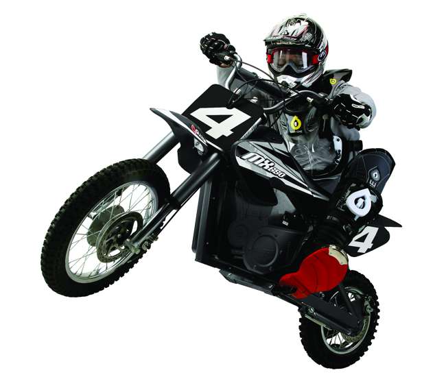 15165001 + 97775 + 96785 Razor MX650 Electric Dirt Rocket Bike + Youth Helmet + Elbow & Knee Pads