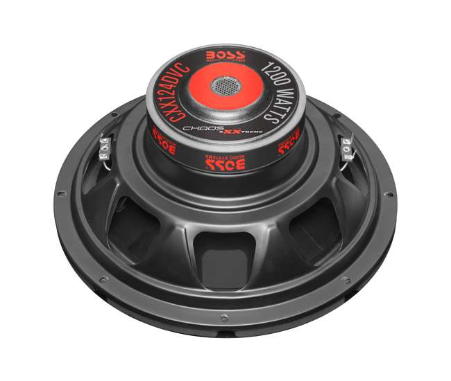 CXX124DVC + QSMBASS12 + R1100M + AKS8 Boss Chaos 12-Inch 1200W Subwoofer (Pair) with Box, Mono Amp & Wiring