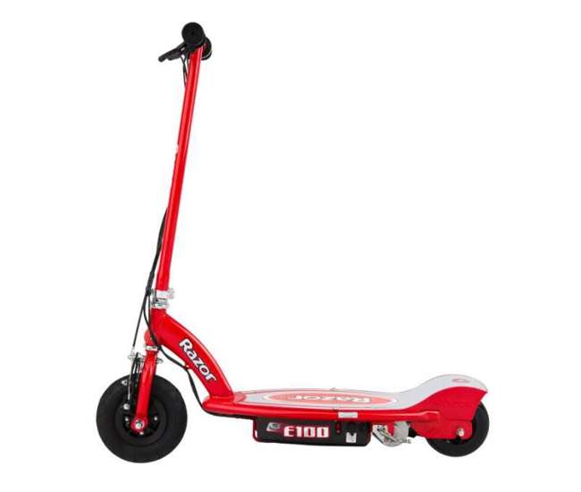 13111260 + 97778 + 96785 Razor E100 Kids Motorized 24 Volt Electric Scooter with Helmet and Safety Pads