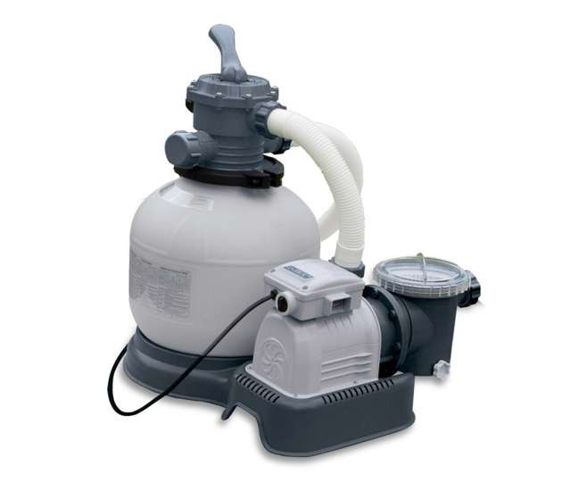 28647EG + 28000E Intex 2800 GPH Above Ground Pool Sand Filter Pump + Wall-Mounted Surface Skimmer