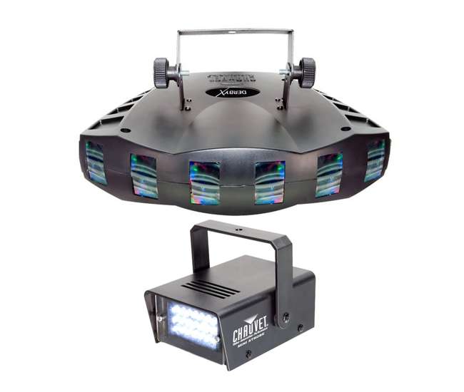 DERBY-X + MINISTROBE-LED Chauvet Derby-X RGB DMX Pro DJ Strobe Light + CH-730 Mini Strobe Light