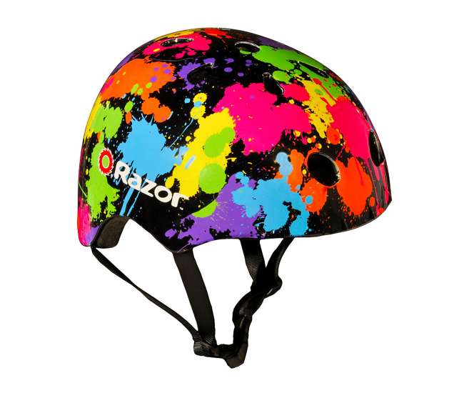 15130659 + 97913 + 96785 Razor Pocket Mod Mini Electric Scooter Bundle with Rainbow Helmet & Safety Pads