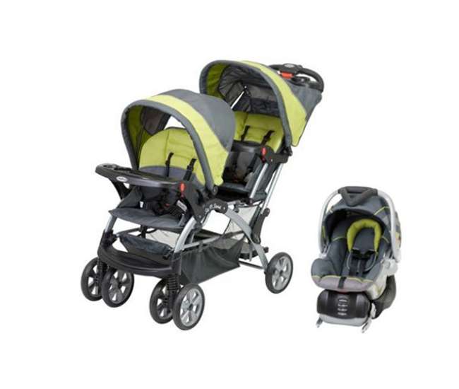 Baby Trend Sit N Stand Inline Double Baby Stroller & Car Seat Travel