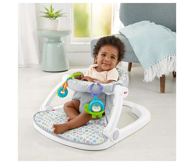 FLD88 Fisher-Price Supportive Sit-Me-Up Comfy Interactive Floor Seat Infant Mat Toy