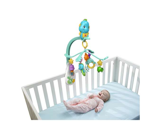 DFP12 Fisher Price 3 in 1 Soothe and Play Seahorse Mobile with Rattles