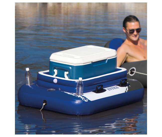 26371EH + 2 x 58821EP + 4 x 58868EP Intex 32' Rectangular Swimming Pool, Beverage Float (2 Pack), & Float (4 Pack)