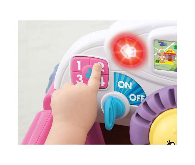 DJD10 Fisher-Price Laugh & Learn Crawl Around Car Baby Activity Learning Toy, Pink