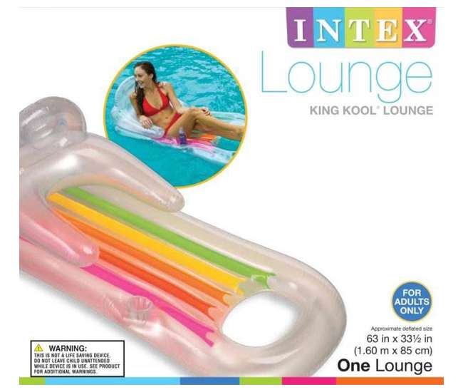 58802EP Intex King Kool Swimming Pool Lounger with Headrest (Pair)