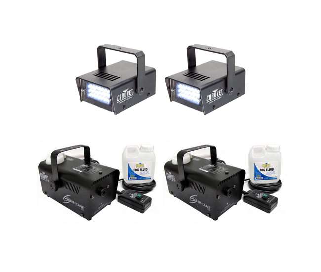 MINISTROBE-LED + 2 x H700 2 Chauvet CH-730 Mini Strobe Lights with H700 Fog Machines (Pair)