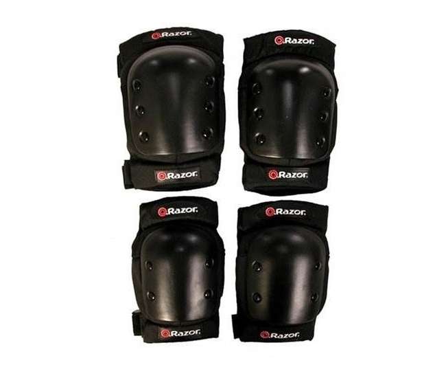 13111260 + 97778 + 96785 Razor E100 Kids Motorized 24 Volt Electric Scooter with Helmet and Safety Pads