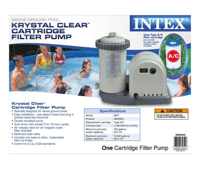 Intex 1500 GPH (Model 635T) Easy Set Pool Filter Pump with Timer & GFCI