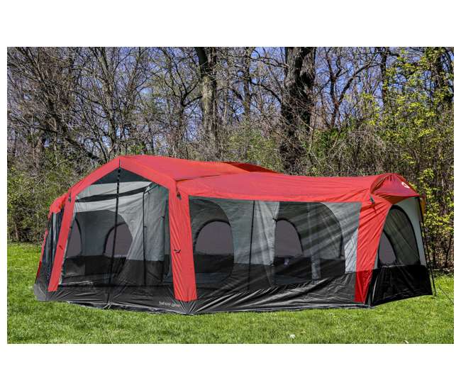 TGT-CARSON-18-B-U-A Tahoe Gear Carson 3 Season 14 Person 25x17.5' Family Cabin Tent, Red (Open Box)